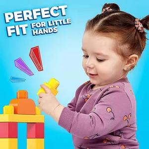 Juego de bloques de construcción de 86 Uds., juego de juguetes de bloques de colores de construcción grande, juguete de construcción de aprendizaje temprano para niños - Product Image 6