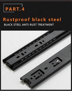 तीन-सेक्शन क्यू235 कोल्ड रोल्ड स्टील बॉल असर स्लाइड 45 मिमी ट्रैक रेल स्लाइडिंग कैबिनेट फाइल करने के लिए कैबिनेट स्लाइड - Product Image 5