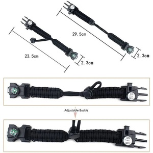 Outdoor Herren 6 in 1 Multifunktion ales Tactical Survival Paracord Armband mit Kompass Flink Fire Starter und Pfeife - Product Image 6