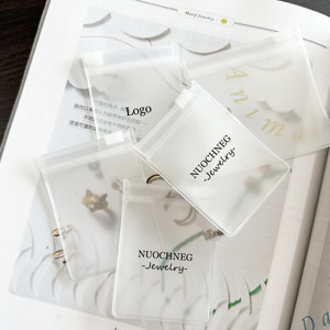 Clear Frosted Zipper Bag Pvc Plastic <strong>Pouch</strong> With Custom logo for Accessories Rings Jewelry Packaging Zipper Bag 13*13cm
