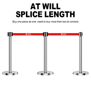 Kiểm soát đám đông có thể thu vào vành đai stanchion bài tùy chỉnh kim loại hàng đợi hàng rào đứng với băng - Product Image 6