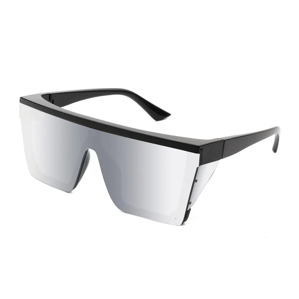 Óculos de sol quadrados clássicos de cano plano para homens e mulheres, óculos de proteção lateral de segurança, novidade de 2024, novidade