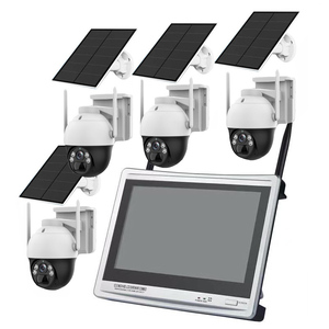 IP-pro 4ch 3,0 мегапикселя Wifi PoE NVR, украшенное мозаикой из драгоценных камней, 12 дюймов монитор IP камера, Wi-Fi, купольная PTZ CCTV сеть Ipsy солнечная батарея резервного копирования камеры - Product Image 1