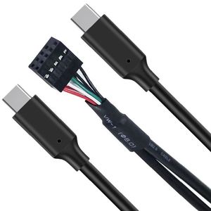 2.0 USB da 9 Pin a tipo-C cavo dati maschio scheda madre in rame conduttore Dual tipo-C connettori per la trasmissione dei dati del disco rigido