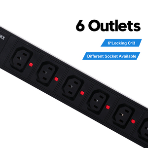 Kaliteli güç dağıtım ünitesi alüminyum alaşım kabuk 1U 6 yollu C13 raf PDU soket metre dalgalanma ile L6-30P - Product Image 4