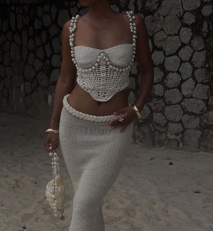 Beige - skirt set