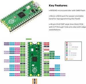 Raspberry Pi Pico, набор для разработки, Raspberry Pi RP2040, программирование + LCD1602, ЖК-экран - Product Image 2