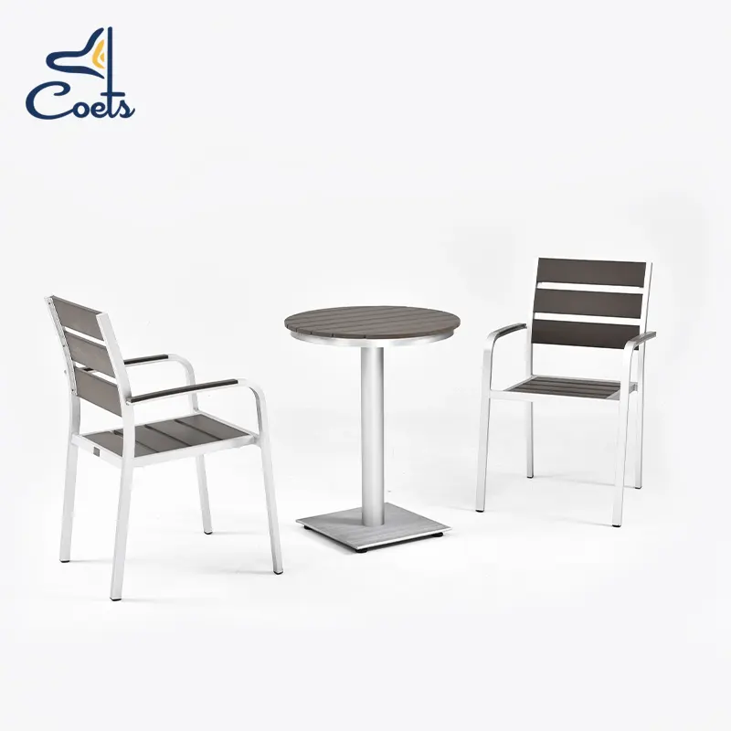 Coets-mesa de comedor redonda de madera de imitación para comedor, silla de restaurante al aire libre, proveedor a cantinas de clase alta