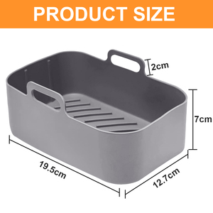 Rectangular Reusable Silicone Air Fryer Liners <strong>No</strong>-Stick Dual Pot Basket <strong>Easy</strong> Collapsible Convenient <strong>Baking</strong> Tray - Product Image 3