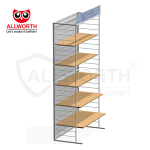 Напольный круглый стол с металлическими стеллажами - Product Image 2