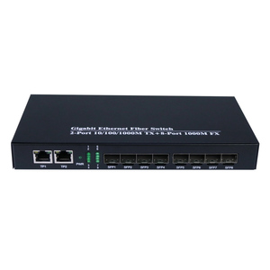 2*10/100/1000 RJ45イーサネット1G光ファイバー機器を備えたカスタマイズされたロゴ8ポートSFPファイバースイッチ - Product Image 2