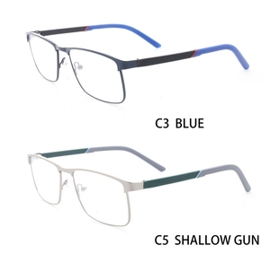 Klasik tarzı erkek dikdörtgen metal tam çerçeve yarım çerçeve büyük boy optik çerçeve - Product Image 4