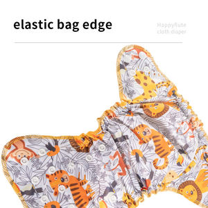 Happyflute Fluff Pulp Diapers Baby <strong>Cloth</strong> <strong>AIO</strong> Adjustable Reusable Diapers Baby Newborn Nappies - Product Image 4