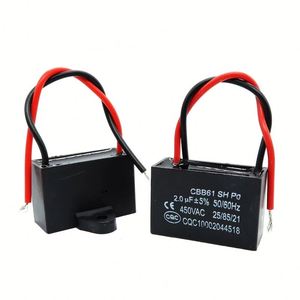 CBB61电机风扇空调启动电容器1UF/1.2uf/1.5/1.8/2.5/<span class=keywords><strong>3</strong></span>/4/5/6UF450V高质量产品