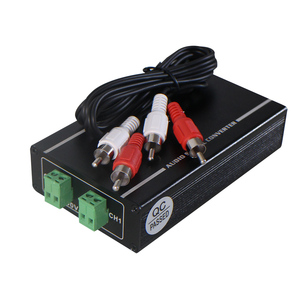 2 canales 100V entrada 1,3 V salida de línea convertidor de audio de aluminio para sistemas de altavoces de 100V