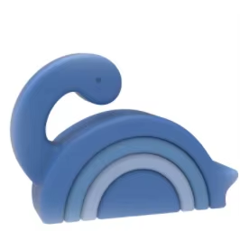 Yumuşak silikon DIY dinozor istifleyici eğitici oyuncak 2-4 yıl için blok yapı yuvalama bulmaca hayvan tema ile - Product Image 5