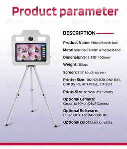 Xách tay Tripod <span class=keywords><strong>Photo</strong></span> Booth Máy 21.5 inch màn hình cảm ứng Selfie photobooth với được xây dựng trong máy in thích nghi sự kiện <span class=keywords><strong>Photo</strong></span> Booth - Product Image 2