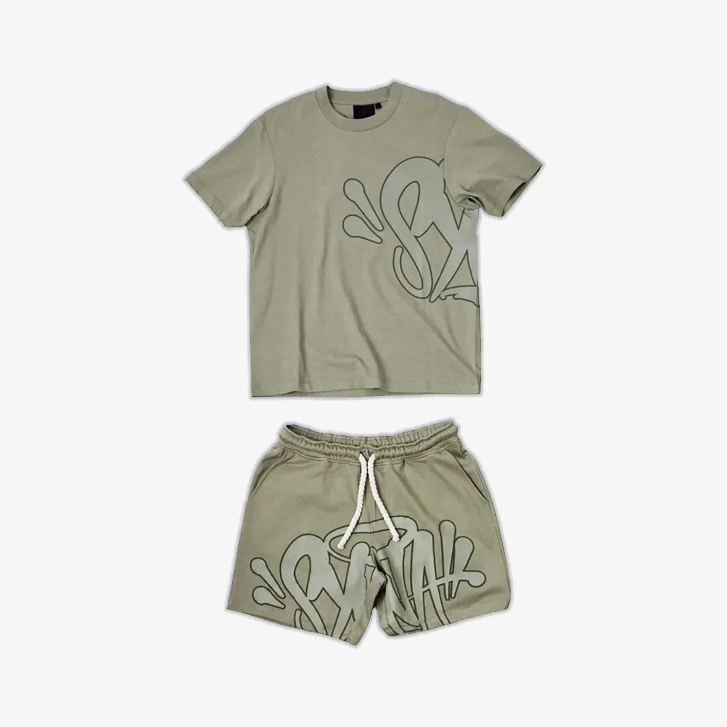Gray green print