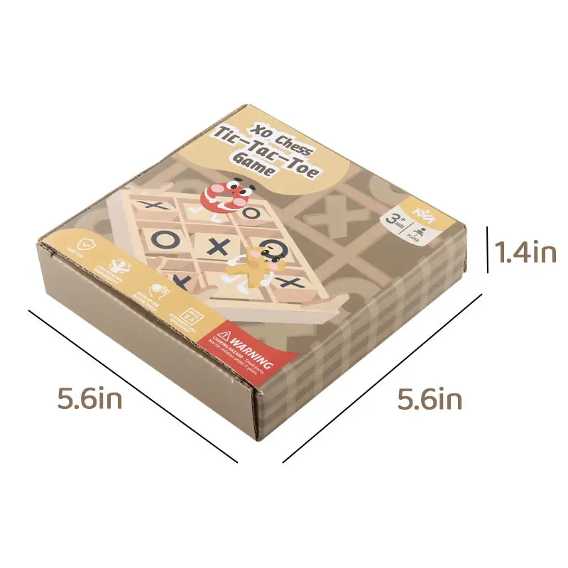 Gỗ Tic Tac Toe Board Tabletop cha-con tương tác trò chơi thách thức tư duy logic Lý Luận khả năng đào tạo đồ chơi