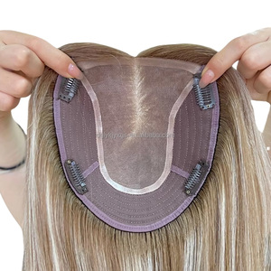 12インチ高品質レミーヘアシルクトッパー白げ女性用プレミアムヒューマンヘアモノレース付き高品質ヘア製品