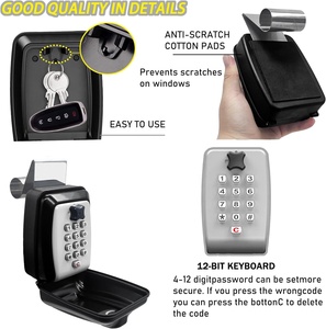 Car Window Button Lock <strong>Box</strong> Sturdy Waterproof Large Capacity Lock <strong>Box</strong> <strong>Anti</strong>-<strong>theft</strong> Devices for Vehicles Portable Car Key Lock <strong>Box</strong> - Product Image 6