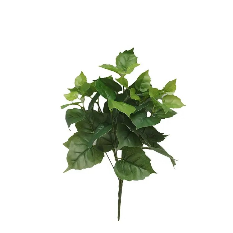 Ramos de árvore artificial barato, 7 ramos de 40cm real toque hera planta folha verde para decoração de folhas