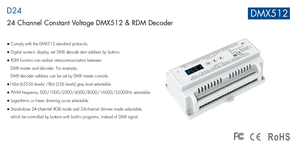 Controlador DMX D24 24CH Decodificador RDM de voltaje constante Din Rail PWM DMX512 Dimmer