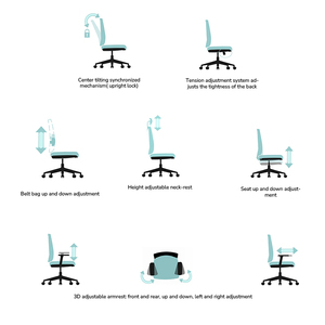 Modern Commercial Office Mesh Chair From China Ergonomic <strong>Swivel</strong> With Adjustable Headrest for Home and Computer Use - Product Image 3