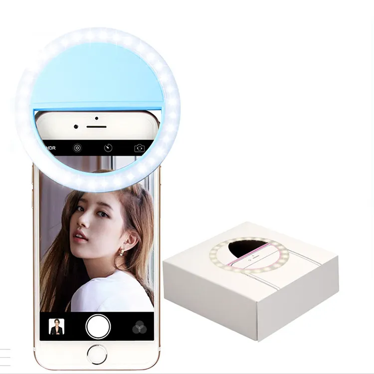 Telefon Led Selfie halka ışık cep telefonu için, sıcak satış klip Mini Usb kamera Selfie halka ışık şarj edilebilir Selfie halka ışık