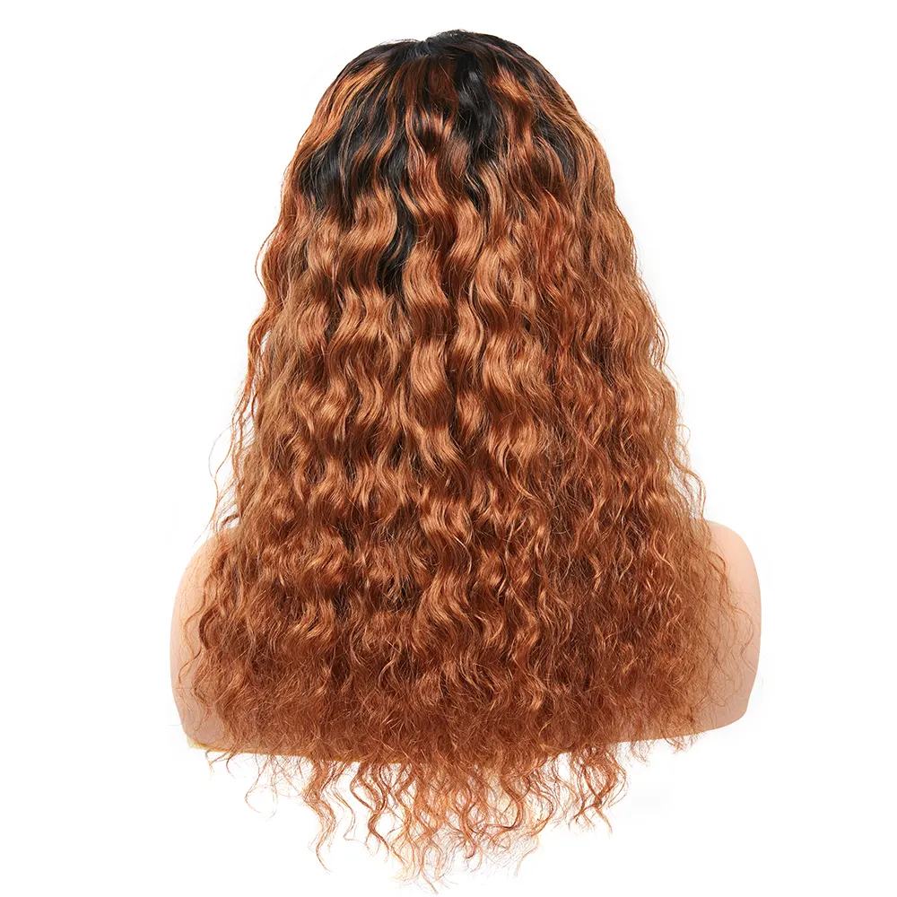 Peruca de cabelo humano, peruca de morango loira 1b 27 cores 18 polegadas virgem cabelo humano ondulado suíço para mulheres negras