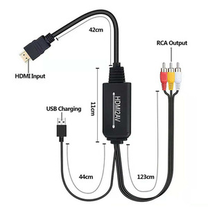 Convertidor de hdmi a av de alta definición, hdmi a av con fuente de alimentación y cable rca, ordenador conectado al proyector, venta al por mayor - Product Image 5
