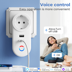 Glomarket akıllı yaşam Tuya İsrail Wifi fişi çift Usb soket ses kontrolü zamanlayıcı ile çalışır Alexa Google ev - Product Image 4
