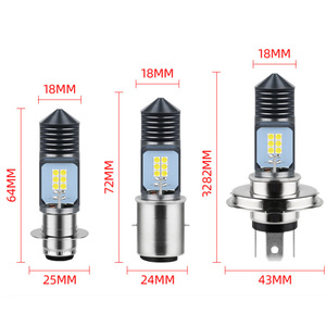 Elektrikli araç BMW araba ve motosiklet için LED far H4 H6 3030-12SMD LED ışık parlak LED kafa lambası - Product Image 3