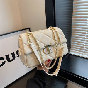 Famous Designer Chain <strong>Middle</strong> Tote <strong>Bags</strong> Women Quilted Padded Crossbody Handbag <strong>Bag</strong> Female for Women - Product Image 1