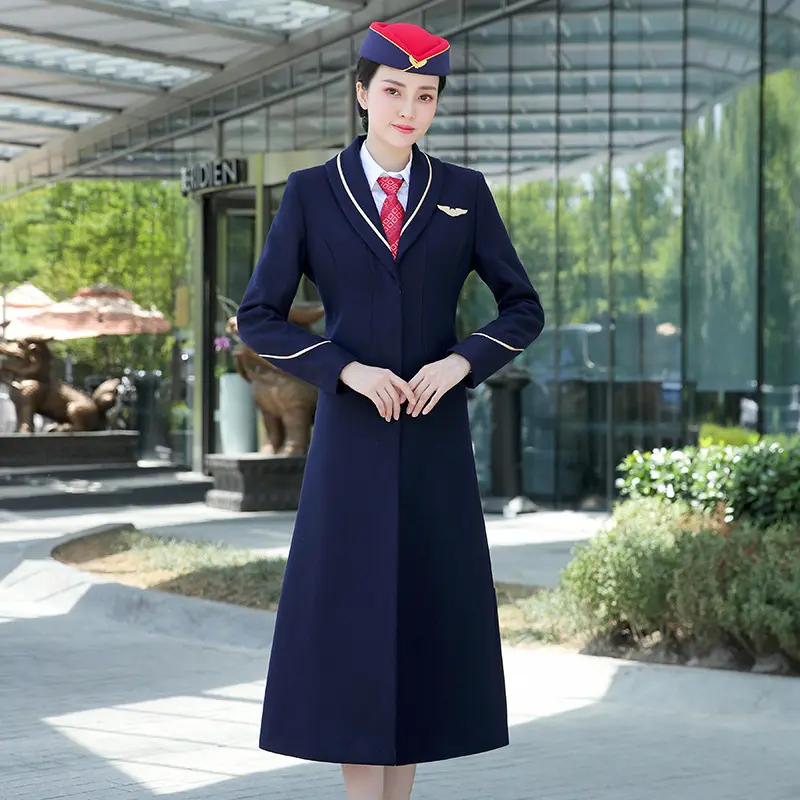 Custom Stewardess Uniformen profession eller Anzug Airline Kleid Rock Weste Flug begleiter Arbeits kleidung Uniform