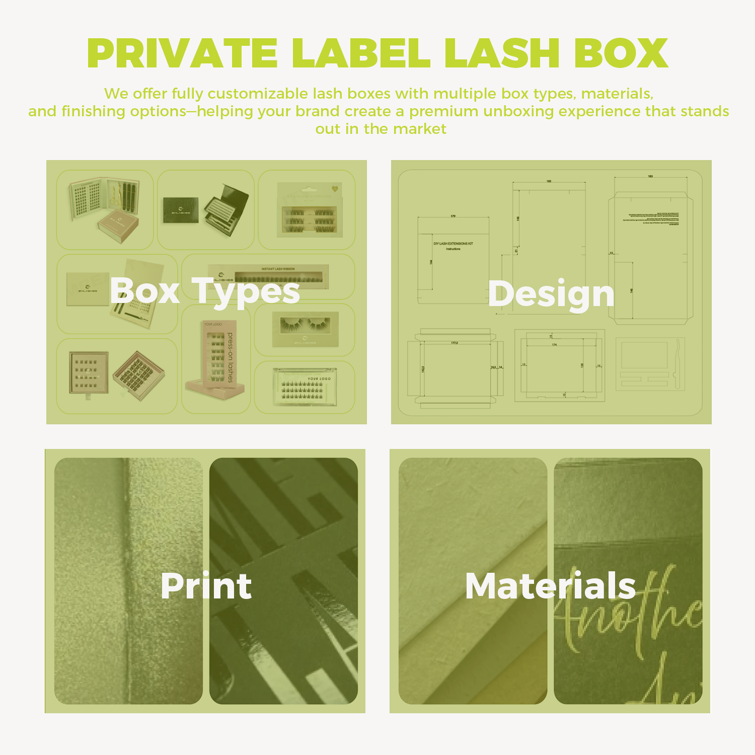 Emballage de marque privée (Conception gratuite)