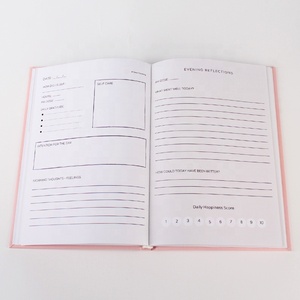 2025 semplice lamina goffrata in bianco stampa personalizzata notebook tessuto di lino cartonato diario libro quotidiano - Product Image 4