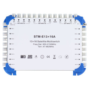 Softel Manufacturer Price 13x16 Unicable Multiswitch if TV <strong>Input</strong> 16 <strong>Output</strong> DiSEqC Satellite Multiswitch with <strong>Amplifier</strong> - Product Image 1