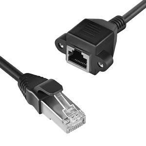 RJ45インターフェイスCat5e LANネットワークイーサネットアダプターケーブル男性女性用ソケットポートねじ通信ケーブル - Product Image 1