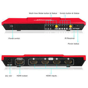 HDMI Swither 4输入1输出无缝通道5多视图模式HDCP 1.3 HDMI Swither - Product Image 2