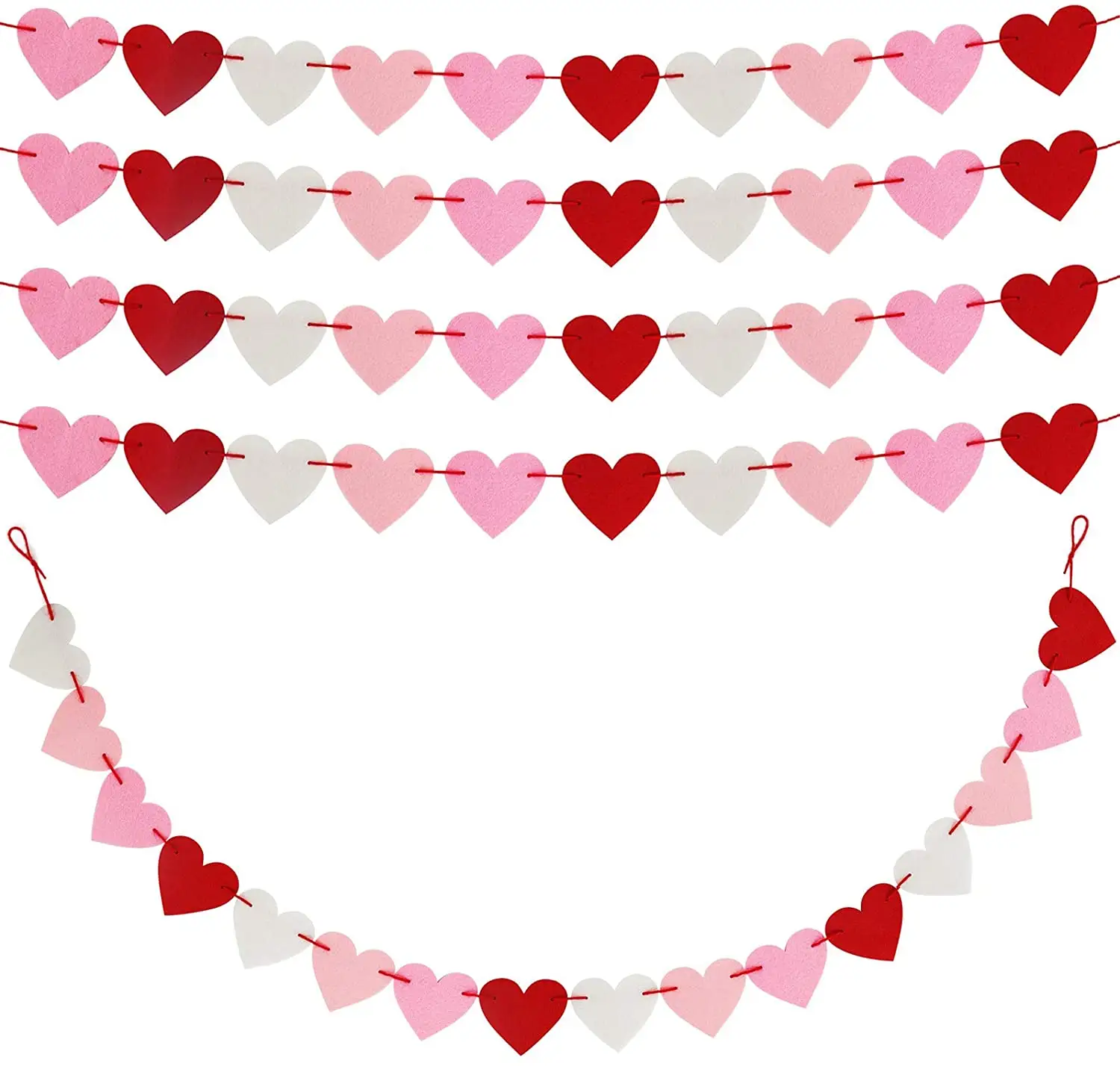 Filz Herz Girlande für Valentinstag Party Dekorationen Keine DIY Hochzeits feier Banner