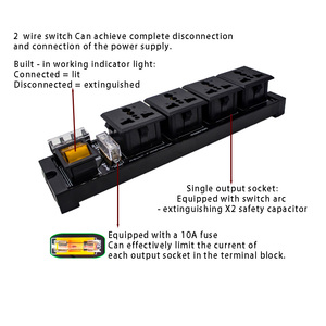 Módulo de enchufe de distribución de energía de gabinete de 1 posición Tira de módulo de alimentación de CA industrial con terminal de protección de caja de control de interruptor - Product Image 3