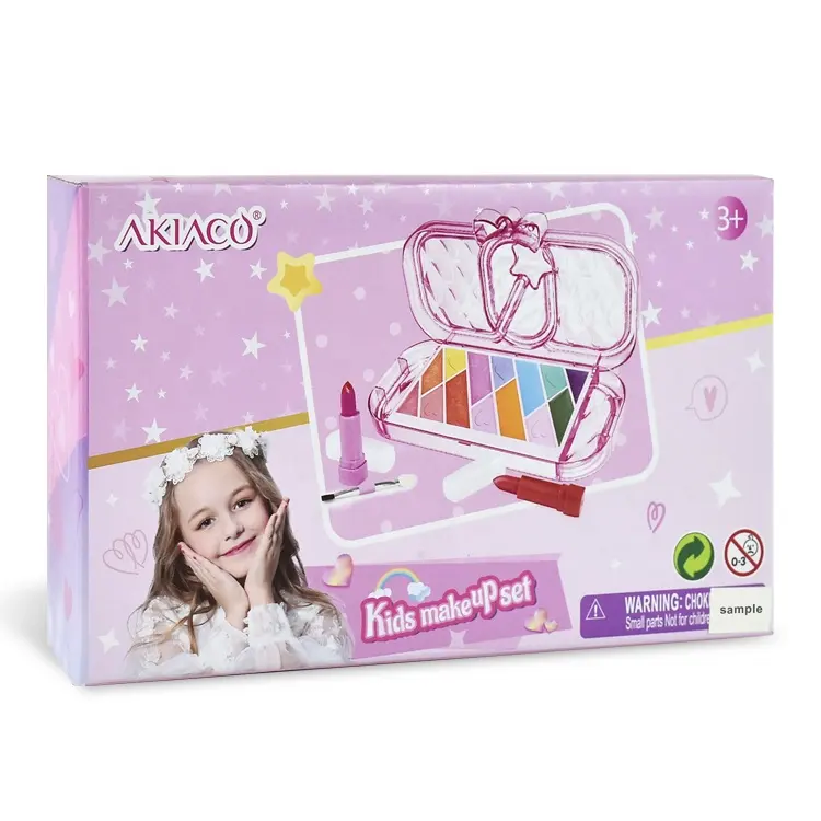 Kiaco-Mini conjunto de cosméticos kawaii no tóxicos, maquillaje real para niños