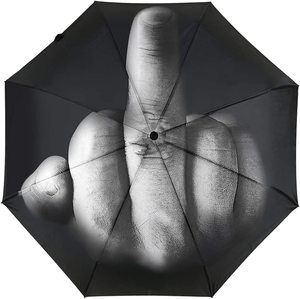 热销设计师中指图案雨伞3折叠伞 - Product Image 6