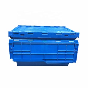 QS חם למכור Stackable קן תיבת מחזור 80l פלסטיק פחי חיצוני פלסטיק אחסון ארגז עם צירים מכסי פלסטיק נע ארגז