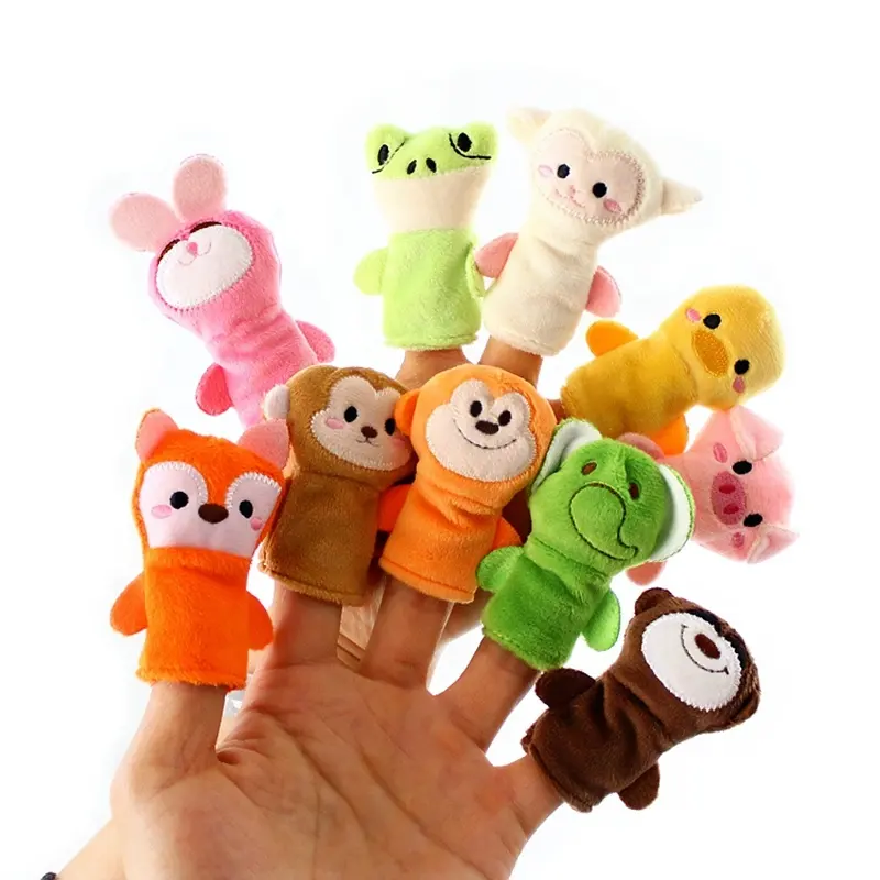 Animales de peluche Kawaii para niños, juguetes suaves de peluche, marionetas de mano personalizadas