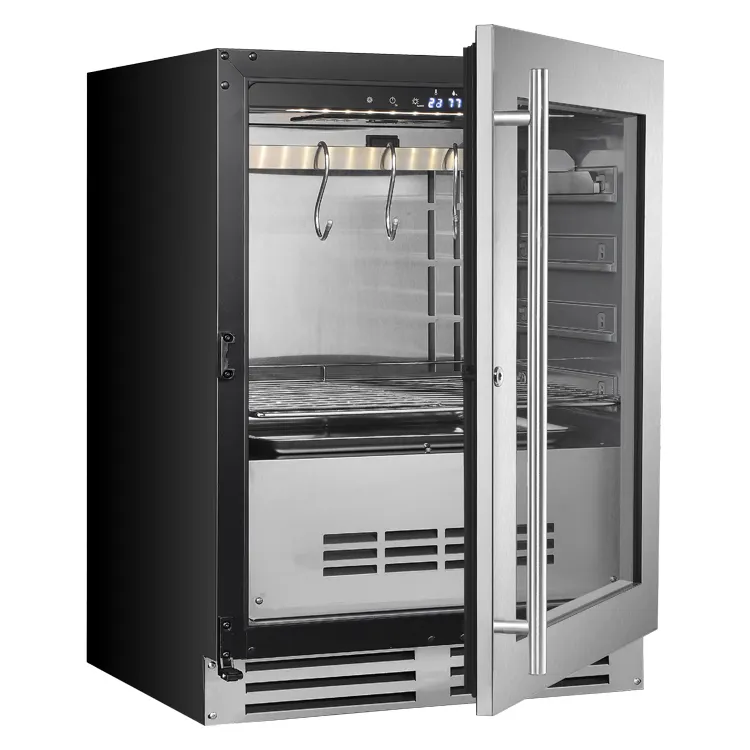 Sığır kurutma soğutucu soğutucu biftek için buzdolabı ekran et yaşlanma peynir buzdolabı ev ticari salam ekran buzdolabı