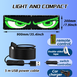 Arabalar için şeytan gözler ışık büyük programlanabilir esnek LED sergi ekranı DIY araba dinamik LED akıllı renkli göz lambası yumuşak ekran - Product Image 3