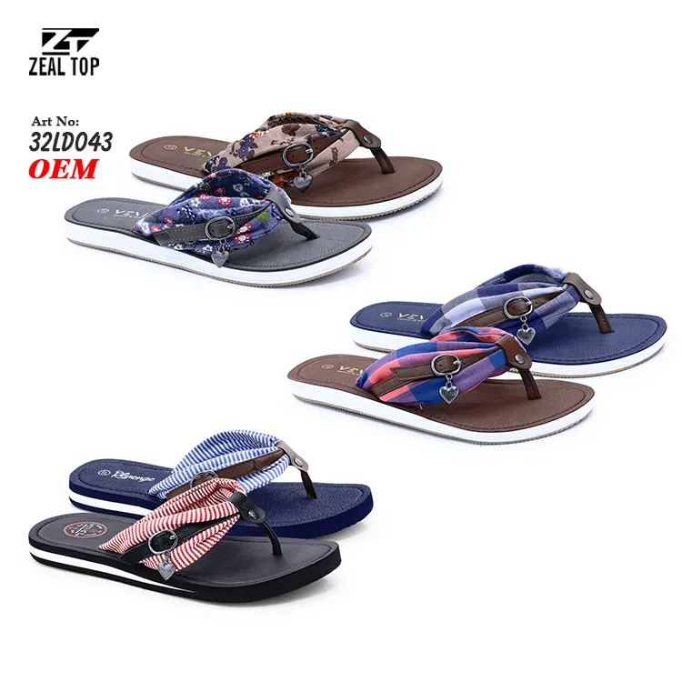 Zapatillas informales de fábrica para mujer, chanclas de tela superior tpr, suela de goma, chanclas de moda al aire libre