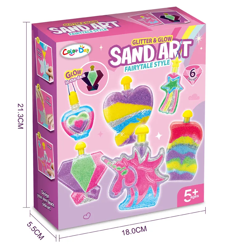 Tiktok Kit de artesanato infantil com areia colorida para crianças, artesanato artesanal DIY, kit de arte em areia mágica para crianças, meninos e meninas, conjunto de presentes perfeito